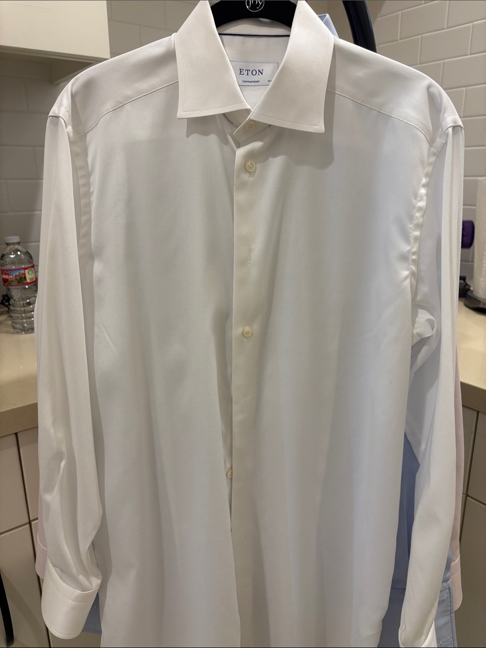 Eton White Classic-Style Spread Collar Dress Shirt